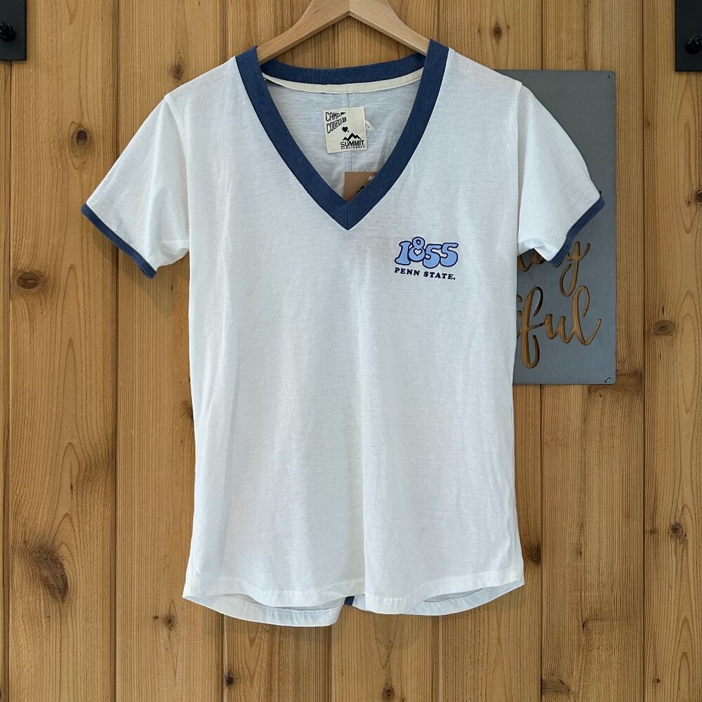 Camp Collection Size Small PSU Penn State University Founded 1855 Ringer Tee